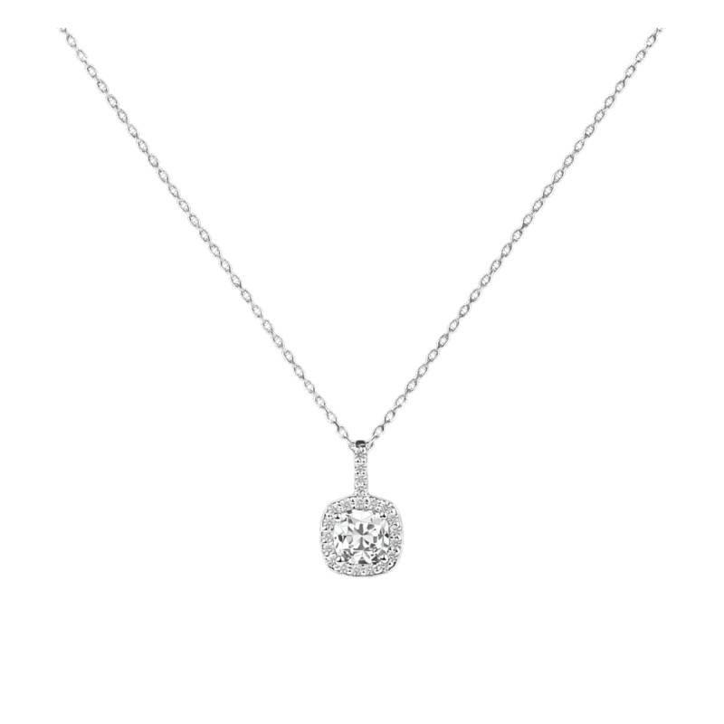 750/1000 White Gold Lab-Grown Diamond 0.71ct Adjustable Necklace, Length 40 to 42 cm - Ocarat