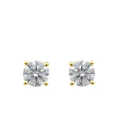 Boucles d'Oreilles Diamants de Synthèse 2x0,75ct en Or Jaune 750 - Ocarat