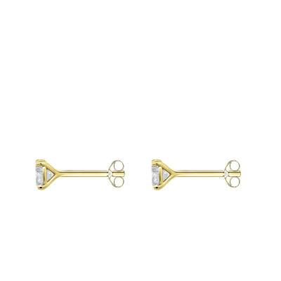 Boucles d'Oreilles Diamants de Synthèse 2x0,75ct en Or Jaune 750 - Ocarat