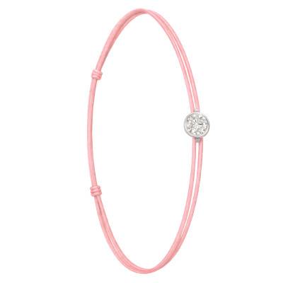 Bracelet Cordon Rose, Diamant de Synthèse 0,30 ct en Or Blanc 750 - Ocarat