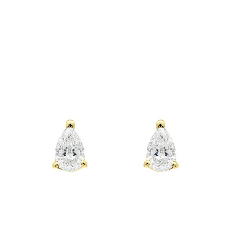 750/1000 Yellow Gold Pear Lab-Grown Diamond 2 x 0.50 ct Drop Earrings - Ocarat