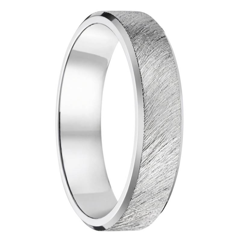 950/1000 Palladium Standard Ribbon Frosted Finish Wedding Ring, Width 4,00 mm - Fair'Belle
