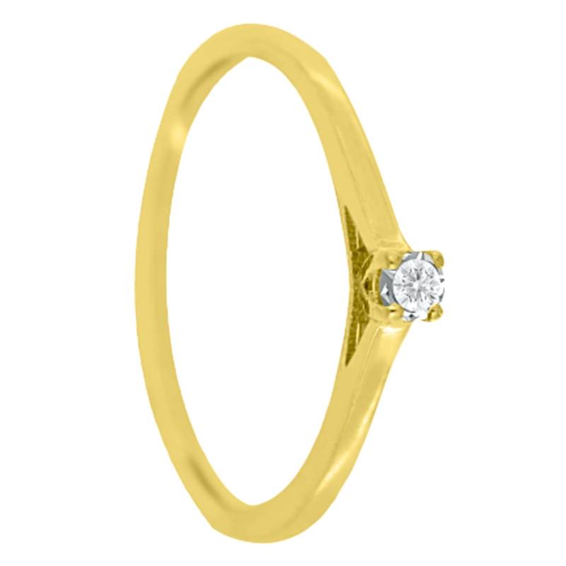 Bague Solitaire Diamant 0,025 ct en Or Jaune 375, Taille 54 - Ocarat