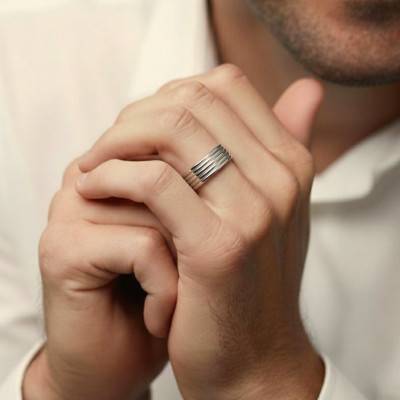 Alliance Rainurée Fantaisie en Palladium 950, Largeur 5,00 mm - Fair'Belle