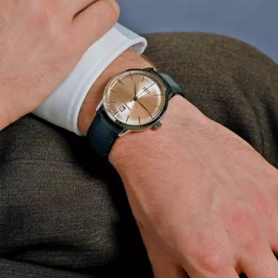 Montre EDMOND saumon argenté cuir 1977P01156 - 1977