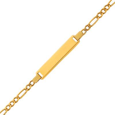 750 Yellow Gold Junior Baby ID Bracelet, Length 18 cm, Width 2.50 mm - Bambins