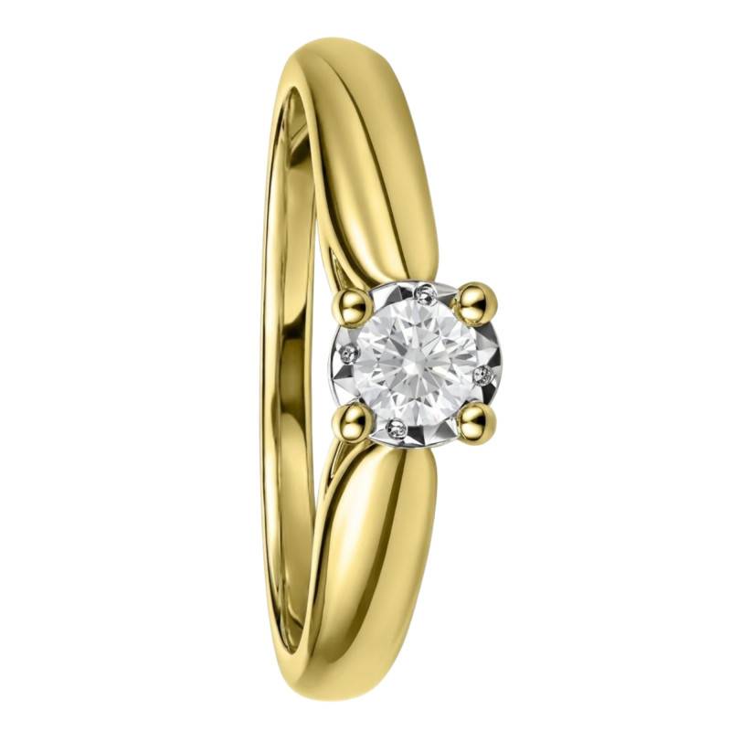 Solitaire Diamant 0,10 ct en Or Jaune 375, Taille 54 - Ocarat