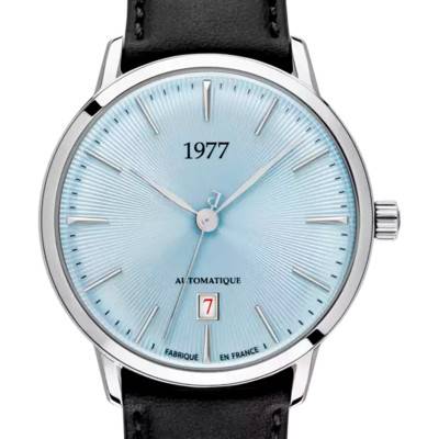 Montre EDMOND bleu glacier argenté cuir 1977P01163 - 1977