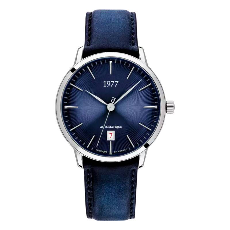 Montre EDMOND bleu argenté cuir 1977P01166 - 1977