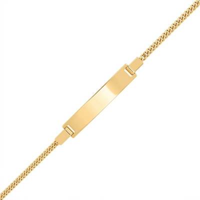 Gourmette en Or Jaune 750, Longueur Ajustable 14 cm - Bambins