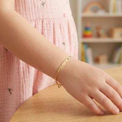 Gourmette en Or Jaune 750, Longueur Ajustable 14 cm - Bambins