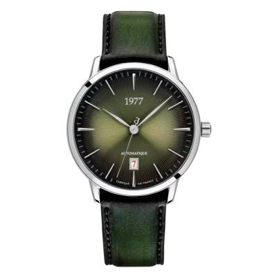 EDMOND Silver Green Leather Watch 1977P01177 - 1977