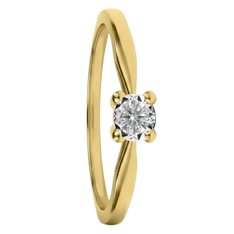 Bague de Fiançailles Diamant 0,10 ct en Or Jaune 375, Taille 54 - Ocarat
