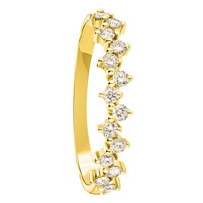 750/1000 Yellow Gold Lab-Grown Diamond Fantasy Wedding Ring 0,46 ct - Amore