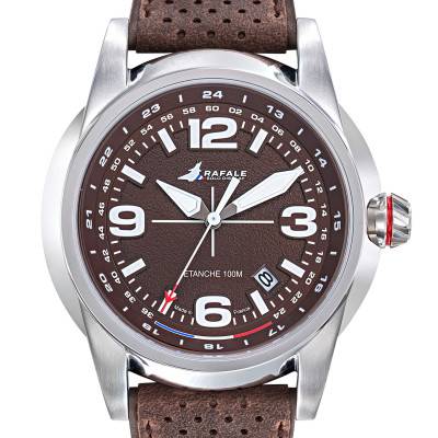 Watch Rafale Solo Display RSD Brown Dial and Leather 666021 - Patrouille de France