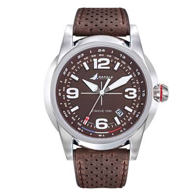 Watch Rafale Solo Display RSD Brown Dial and Leather 666021 - Patrouille de France