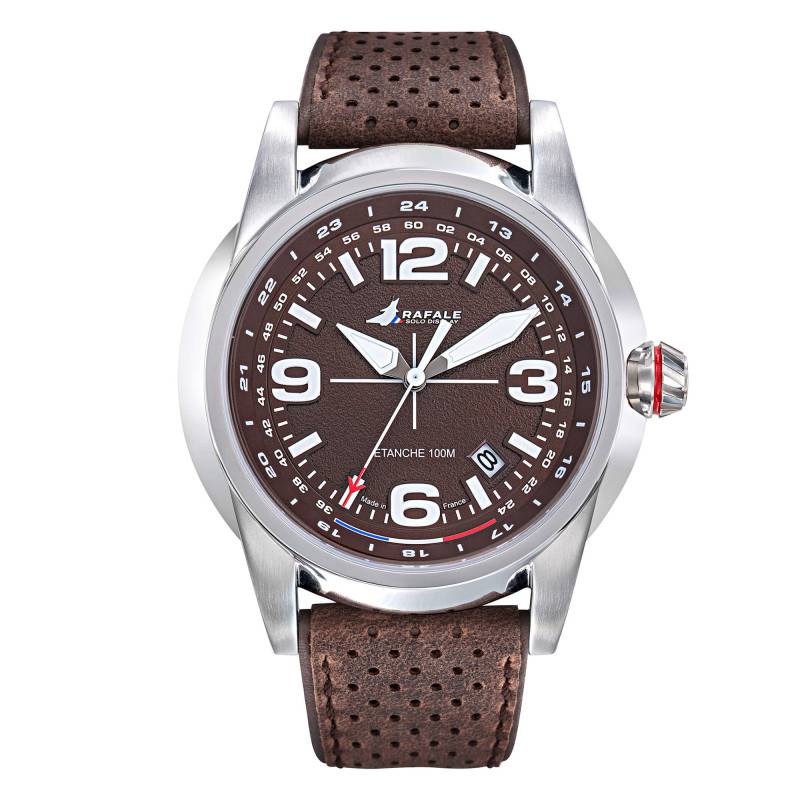 Watch Rafale Solo Display RSD Brown Dial and Leather 666021 - Patrouille de France
