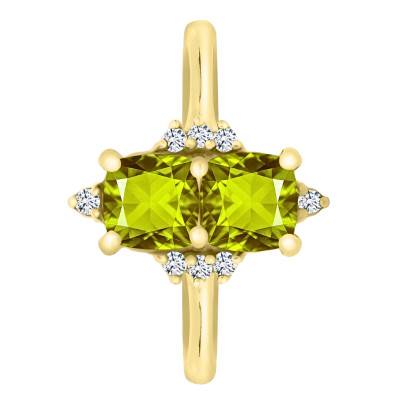 Bague de Fiançailles Citrine & Diamants de Synthèse 0,10 ct en Or Jaune 750, Taille 54 - Ocarat