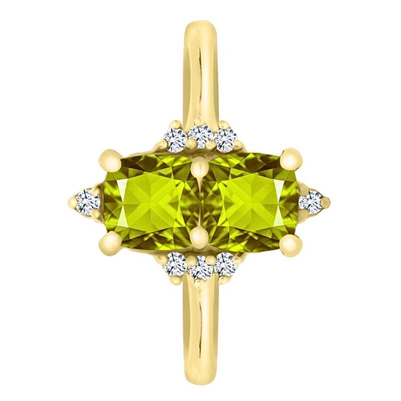 Bague de Fiançailles Citrine & Diamants de Synthèse 0,10 ct en Or Jaune 750, Taille 54 - Ocarat