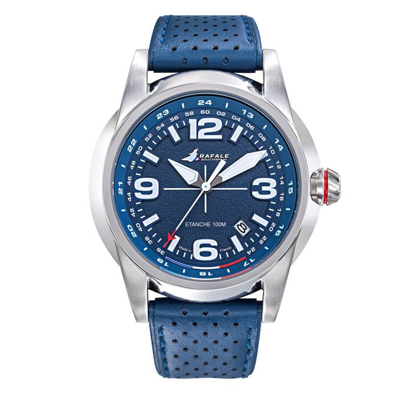 Rafale Solo Display RSD Blue Dial and Leather Watch 666020 - Patrouille de France