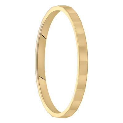 375/1000 Yellow Gold Faceted Wedding Ring, Width 1.80 mm - Fair'Belle