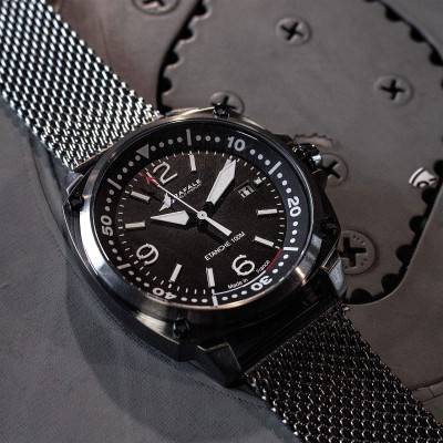 Rafale Solo Display PILOTE Steel Black Dial Watch 666036 - Patrouille de France