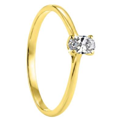Solitaire Berceau Diamant de Synthèse 0,23 ct en Or Jaune 375, Taille 54 - Ocarat