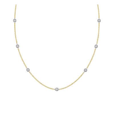 Collier Diamants de Synthèse 0,68 ct en 2 Ors 750, Longueur 50 cm - Ocarat