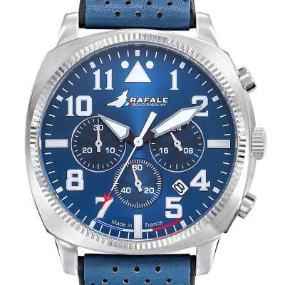 Rafale Solo Display COACH Chrono Blue Leather Watch 666025 - Patrouille de France