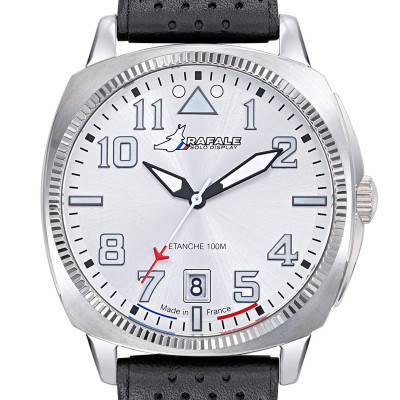 Black Leather Stainless Steel Rafale Solo Display COACH Watch 666030 - Patrouille de France