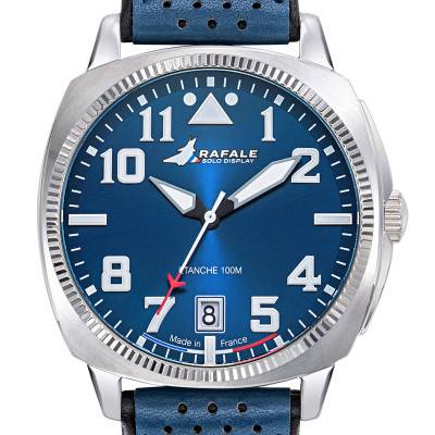 Blue Leather COACH Watch Rafale Solo Display 666029 - Patrouille de France