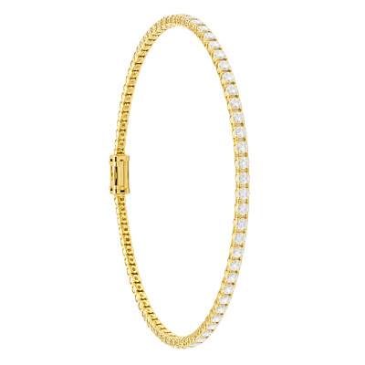 Bracelet Rivière 64 Diamants de Synthèse 4,20 ct en Or Jaune 750, Longueur 18 cm - Ocarat