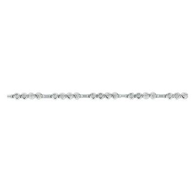 Bracelet Tennis 34 Diamants de Synthèse en Or Blanc 750, Longueur 18 cm - Ocarat