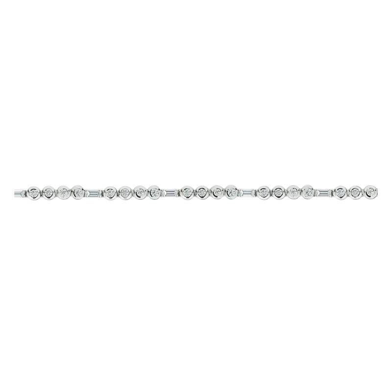 750/1000 White Gold Lab-Grown Diamond Tennis Bracelet 34 Stones, 18 cm - Ocarat