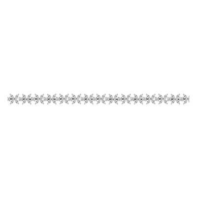 750/1000 White Gold Flower Rivière Bracelet 95 Lab-Grown Diamonds 7.60 cts 18 cm - Ocarat
