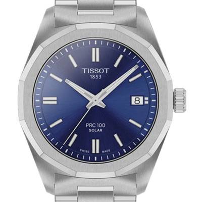 PRC 100 Solar Quartz 34mm Watch T1518221104100 - Tissot