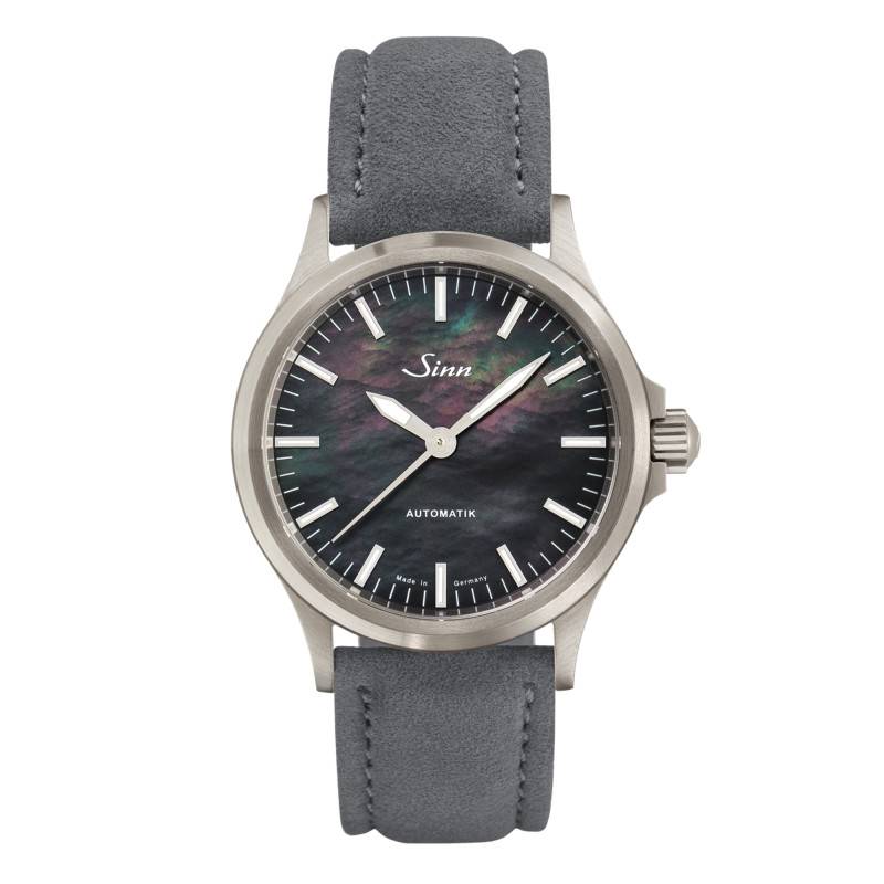 Montre 556 I Nacre Noir Bracelet Alcantara gris 556.0105 - Sinn