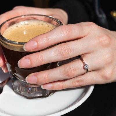 Bague Solitaire Diamant F/VVS2 GIA 6 Griffes en Or Blanc 750 - Ocarat