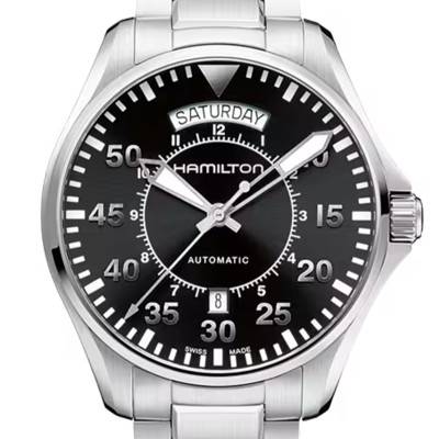 Khaki Aviation Pilot Day Date Auto Watch H64615135 - Hamilton