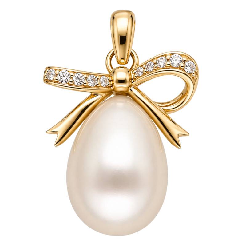 Pendentif Noeud Perle d'Eau Douce en Or Jaune 375 - Ocarat