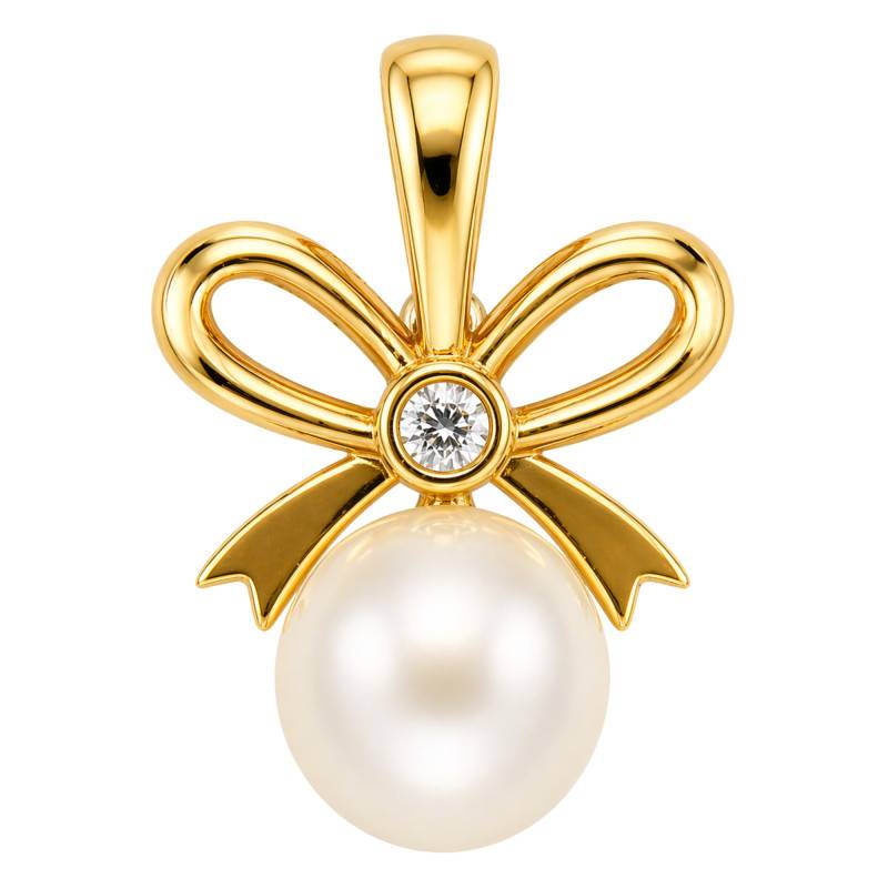 Pendentif Noeud Petite Perle d'Eau Douce en Or Jaune 375 - Ocarat