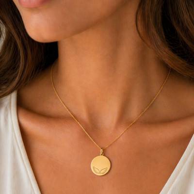 Médaille Ailes d'Ange en Or Jaune 375, Diamètre 16 mm - Ocarat