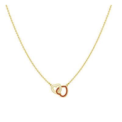 Collier Coeurs Entrelacés en Or Jaune 375, Longueur 40 cm Ajustable - Ocarat