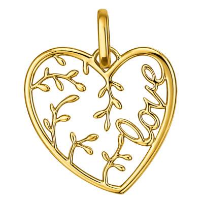 375 Yellow Gold Love Heart & Branches Pendant - Ocarat
