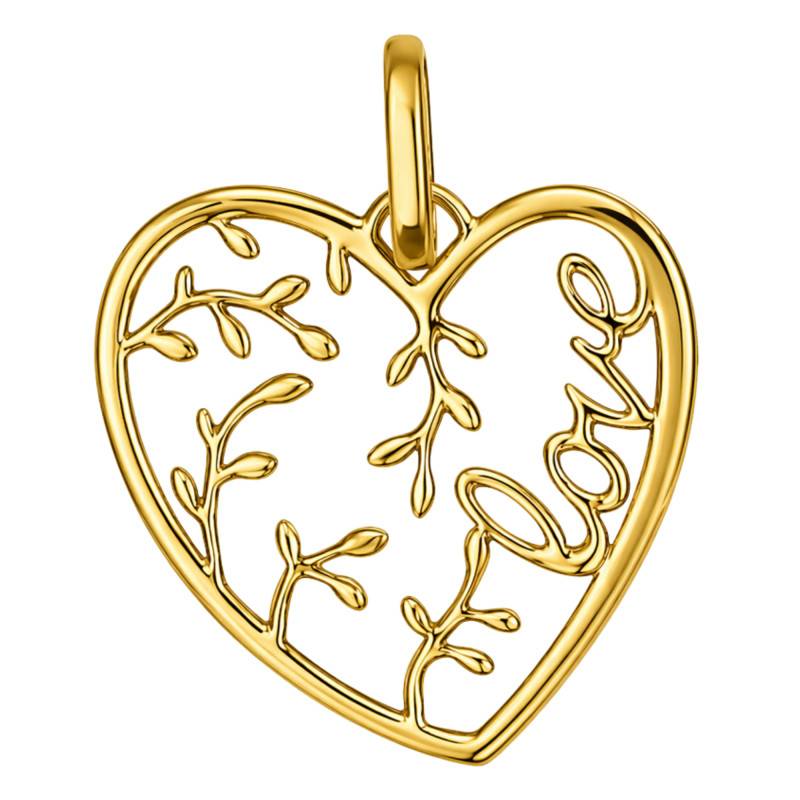 375 Yellow Gold Love Heart & Branches Pendant - Ocarat