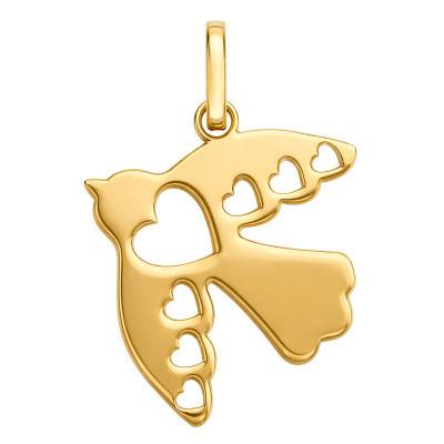 Pendentif Colombe Coeurs Ajourés en Or Jaune 375 - Ocarat