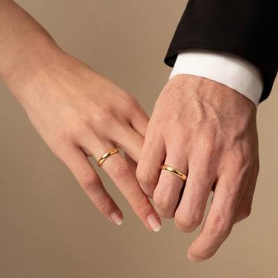 Alliance Demi Jonc Confort en Or Jaune 750, Largeur 2,50 mm - Ocarat