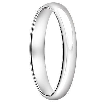 18K White Gold Comfort Half-Round Wedding Ring, Width 3.00 mm - Ocarat