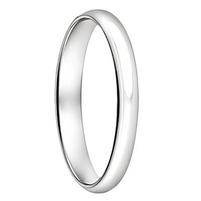 750/1000 White Gold Half-Round Comfort Wedding Ring, Width 2.50 mm - Ocarat