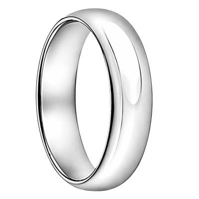 375/1000 White Gold Comfort Half-Round Wedding Ring, Width 4.50 mm - Ocarat